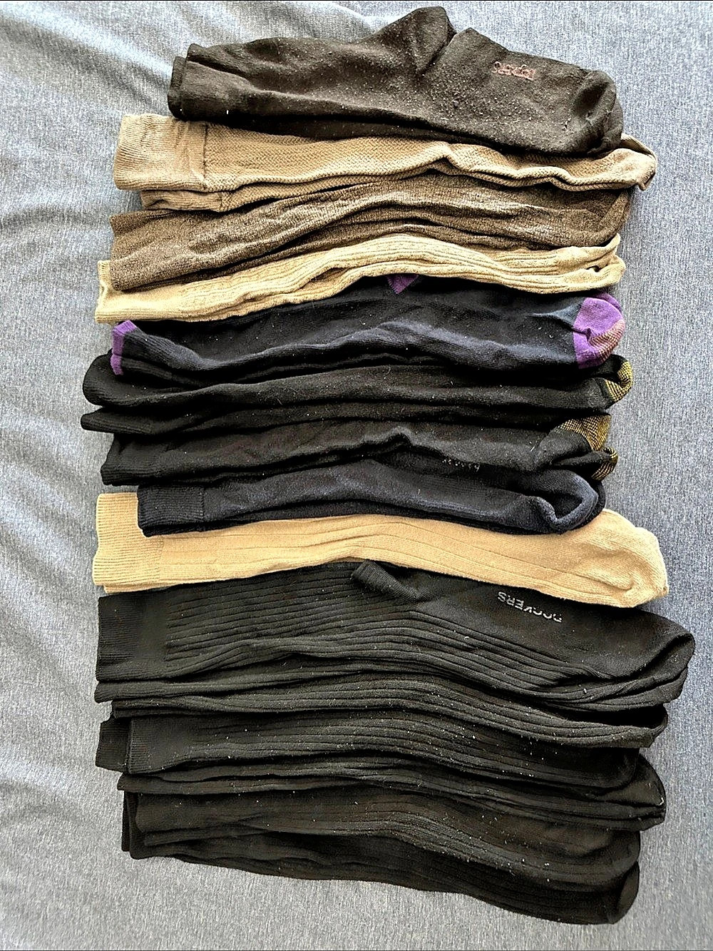 Assorted Mens Socks Black, Brown & Beige